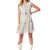 Rochie Fashion Loft, din voal, vaporoasa, crem cu buline negre.