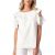 Bluza Fashion Loft,alba din bumbac cu volane si spate adanc