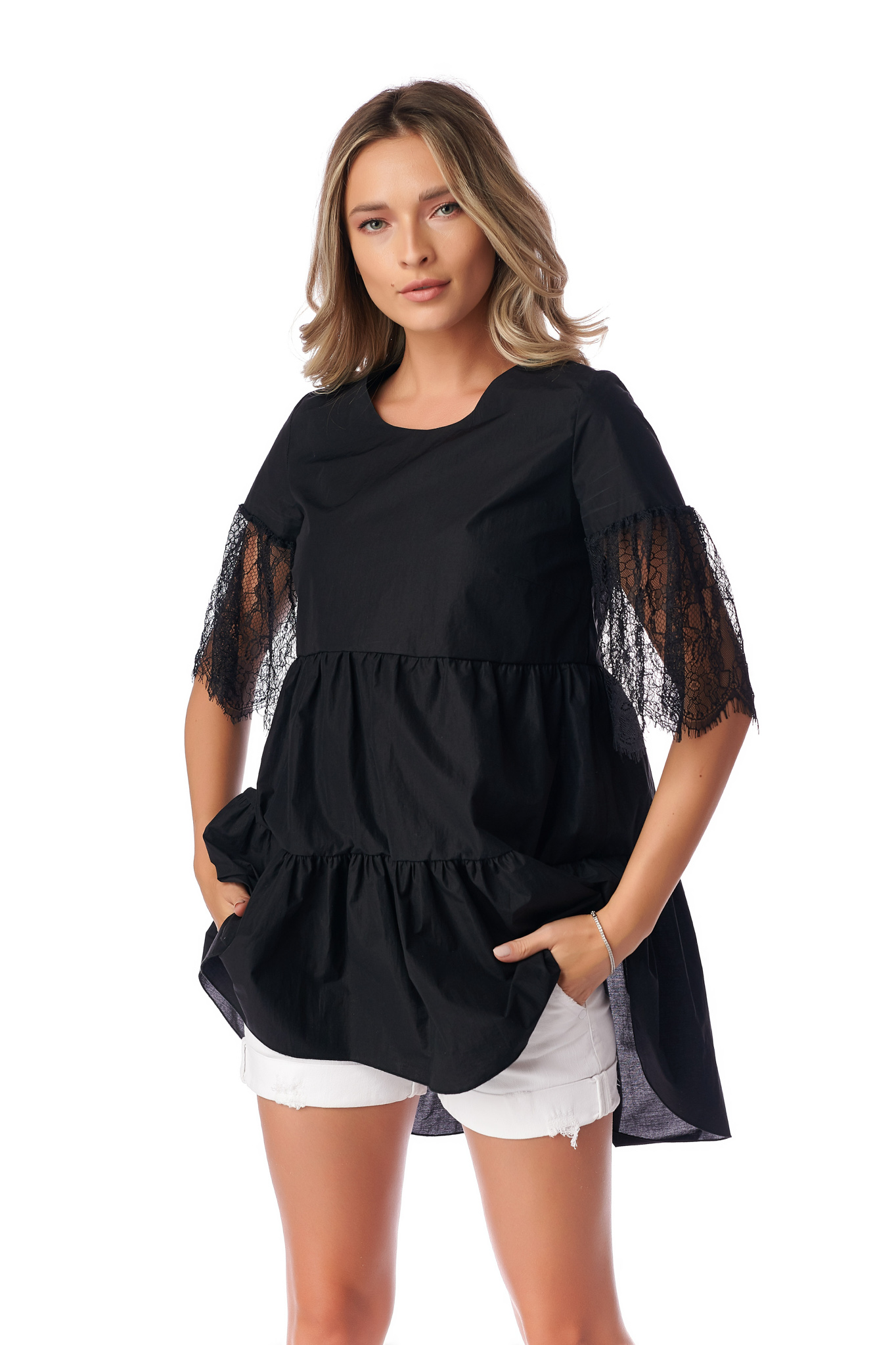 bluza neagra cu dantela bluza neagra cu dantela