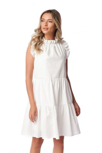 Rochie Fashion Loft, alba scurta din bumbac Rochie Fashion Loft, alba scurta din bumbac