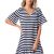 Rochie Fashion Loft, din bumbac cu dungi si maneci cu volane