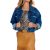 Jacheta albastra casual scurta cu croi larg din denim