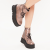 Ghete dama din piele naturala, casual, imblanite, roz sidefat