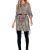 Camasa larga animal curea talie print maneci reglabile crem