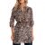 Camasa lunga animal print curea talie maneci reglabile cu nasture