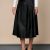 Fusta dama din piele ecologica, evazata cu cute , culoarea neagra