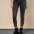 Pantaloni dama casual din denim, sireturi reglabile lateral, culoarea gri
