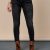 Pantaloni dama casual din denim, inchidere cu fermoar si nasture, gri