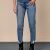 Pantaloni dama din denim, stil boyfriend, talie inalta