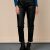 Pantaloni dama din piele ecologica, casual, curea talie, culoarea neagra