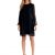 Rochie eleganta neagra din voal fin cu maneci