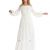 Rochie lunga maneci bufante dantela ivory