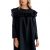 Rochie casual maneci lungi volane fata spate culoarea neagra