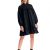 Rochie casual scurta cu maneci lungi volane culoarea neagra