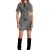 Rochie scurta din denim maneci inchidere capse neagra