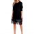 Rochie midi maneci lungi dantela chantilly neagra