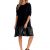 Rochie casual cu maneci volane piele ecologica neagra