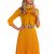 Rochie culoarea mustar curea talie fusta plisata
