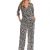 Salopeta animal print eleganta maneci decoteu in V