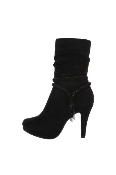 Botine dama cu toc subtire, negre