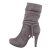 Botine dama cu toc subtire, gri