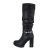 Cizme dama casual accesorizate, negre