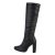 Cizme dama casual cu aspect croco, negre