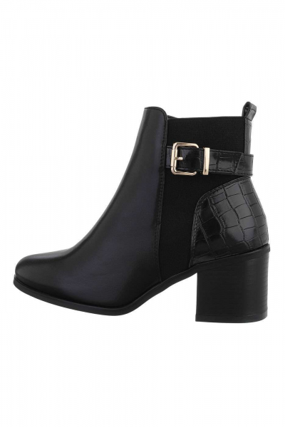 Botine dama elegante cu catarama, negre