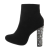 Botine dama elegante cu toc accesorizat, negre