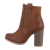 Botie dama casual cu toc inalt, culoarea camel