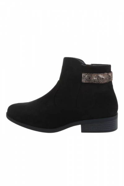 Botine casual inchidere cu fermoar, negre