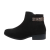 Botine casual inchidere cu fermoar, negre