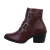 Botine dama casual efect croco si catarame, bordo