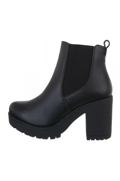 Botine dama din piele ecologica, negre
