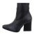 Botine dama cu detalii animal print din piele ecologica, negre