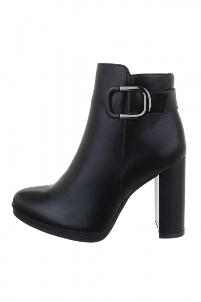 Botine dama elegante din piele ecologica, negre
