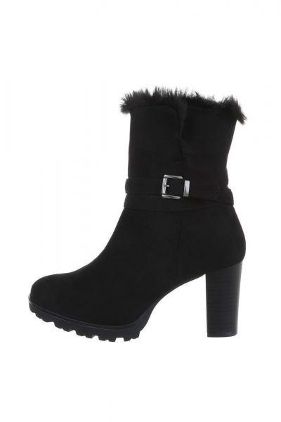 Botine dama imblanite din piele ecologica, negre