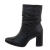 Botine dama cu tocul gros, piele ecologica, negre