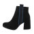 Botine dama cu toc gros, piele ecologica, negre