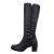 Cizme dama cu toc mic, piele eco, negre