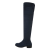 Cizme dama peste genunchi, talpa joasa, piele ecologica, navy