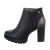 Botine dama accesorizate si toc inalt, negre