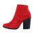 Botine dama din piele intoarsa ecologica, inchidere fermoar, culoarea rosie