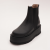 Ghete casual din piele naturala, talpa groasa, interior imblanit, negre