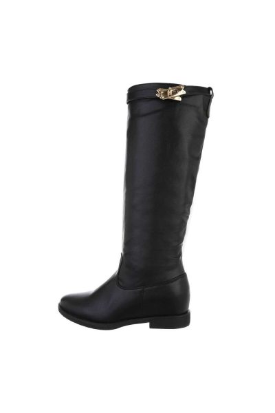 Cizme dama elegante cu talpa joasa, negre