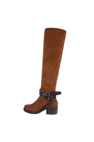 Cizme dama casual, lungi, camel