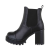Botine dama din piele ecologica cu toc inalt, negre