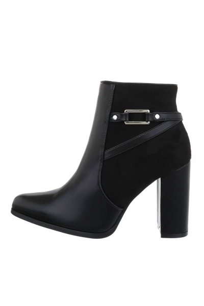 Botine dama elegante din piele ecologica, negre