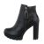 Botine dama elegante cu aspect lucios, negre