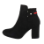 Botine dama din piele intoarsa ecologica, inchidere fermoar, negre